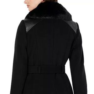 Via Spiga asymmetric faux fur collar coat